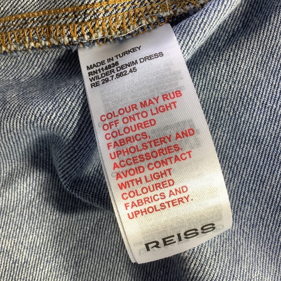 Reiss Indigo Wilder Patchwork Denim Maxi Dress US 14 Zip Back‎ A Line NWT - Picture 8 of 13